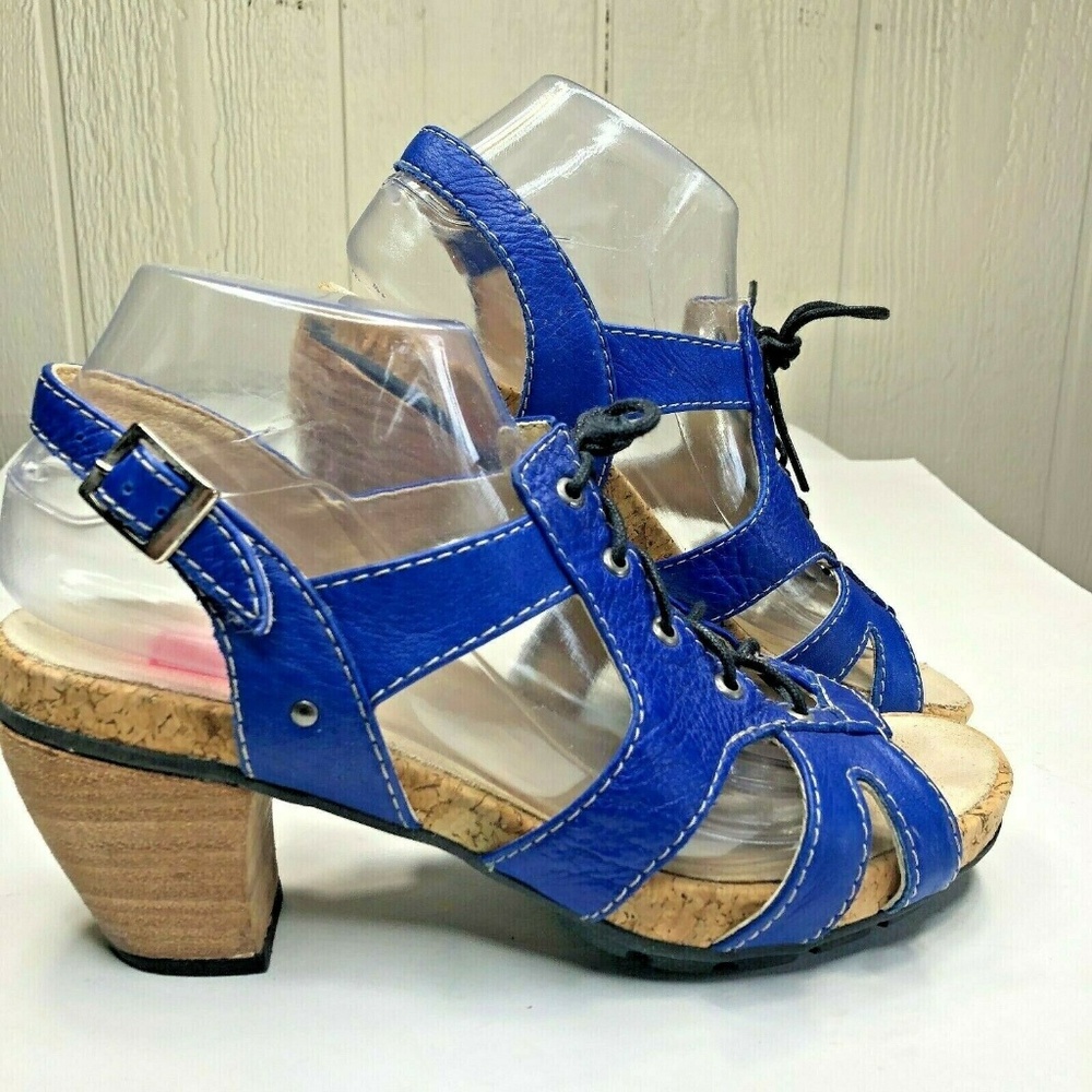 WOLKY Blue Leather Lace-up Sandals EUR 41 10-10.5 - Picture 3 of 8